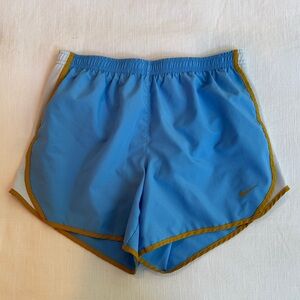Nike Light Blue Shorts with Gold Accents